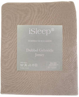 iSleep Topper Hoeslaken Dubbel Jersey Combed Yarn - 160x200/210 Cm - Taupe