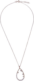 'Islia' Dames 925 Sterling Zilveren Ketting met Hanger - Roze ZH-7423/RG Rosé