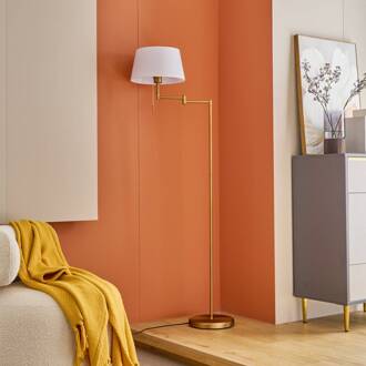 Ismene vloerlamp met zwenkbare arm brons, wit