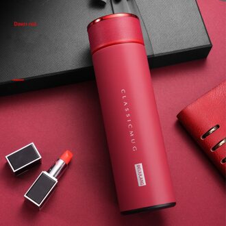 Isoleer Thermos Thee Mok Met Zeef Mok Temperatuur Display Koffie Cup Roestvrijstalen Thermische Fles Thermoskan Met Deksel nee-Display / Rood