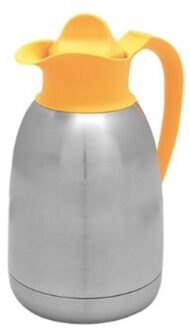 Isoleerkan Roestvrijstaal Gele Dop (1,5 liter) Wit