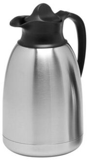 Isoleerkan Roestvrijstaal Zwarte Dop (1,5 liter) Grijs