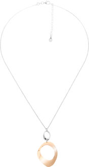 'Isotta' Dames 925 Sterling Zilveren Ketting met Hanger - Zilver/Roze ZK-7192 Zilver en roségoud