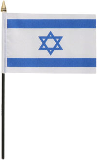 Israel - mini vlaggetje van 10 x 15 cm op stokje - Landen vlag - H27 cm