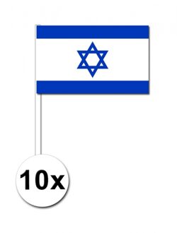 Israel zwaai vlaggetjes 10 stuks 12 x 24 cm