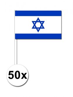 Israel zwaai vlaggetjes 50 stuks 12 x 24 cm