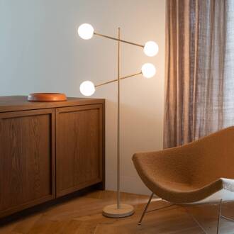 it's about RoMi IT'S ABOUT ROMI Staande vloerlamp Copenhagen, beige, glas, draaibaar beige, wit