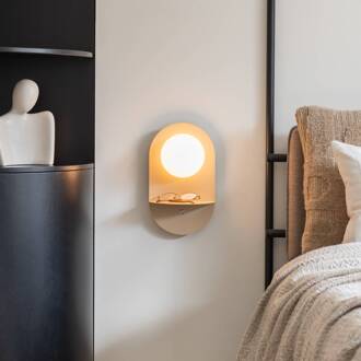 it's about RoMi IT'S ABOUT ROMI wandlamp Tokyo, beige, stekker, opbergvak