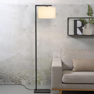 it's about RoMi Vloerlamp ijzer/zwart Boston h.160cm/kap 32x20cm, wit
