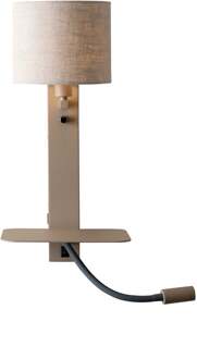 it's about RoMi Wandlamp Florence+leeslamp zand/kap 1815 linnen licht
