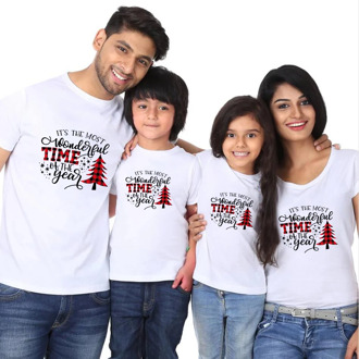 It's The Most Wonderful Time of The Year Christmas Svg Buffalo Plaid T-shirt Baby Child Mom and Dad Family Look Christmas Tee