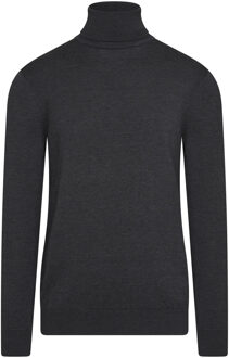 Italia - Heren Sweaters Coltrui Charcoal - Grijs - Maat XXL