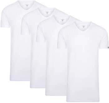 Italia - Heren Tee SS 4-Pack T-shirts - Wit - Maat XL