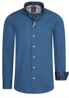italiaans heren overhemd -11030 Blauw - L