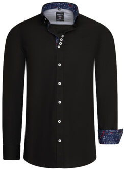 italiaans heren overhemd zwart -11030 Grijs - XL