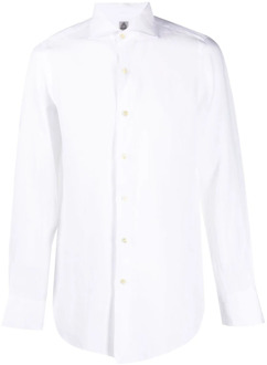 Italiaans Linnen Overhemd Finamore , White , Heren - Xl,M