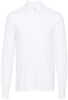 Italiaanse Katoenen Poloshirt Fedeli , White , Heren - 2Xl,3Xl,4Xl