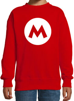 Italiaanse Mario loodgieter verkleed sweater / trui rood voor kinderen - carnaval / feesttrui kleding / kostuum 5-6 jaar (110/116)