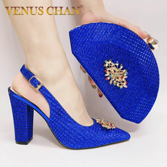 Italian Shoes and Bags to Match Shoes with Bag Set Decorated with Rhinestone Nigerian Women Wedding Shoes Set Wedding Party Bag
