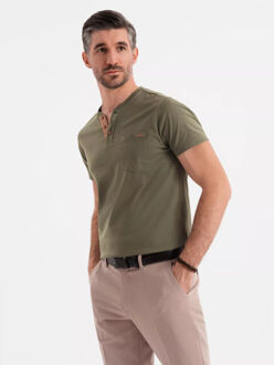 Italian style poloshirt heren suéde donker italianstyle - maat M Groen
