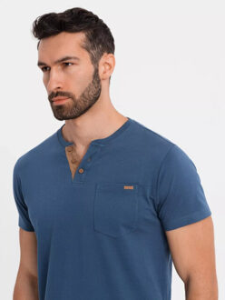Italian style poloshirt heren suéde - italianstyle Blauw - XL