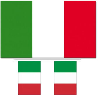 Italie vlaggen versiering set binnen/buiten 2-delig