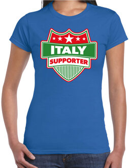 Italy supporter schild t-shirt blauw voor dames - Italie landen t-shirt / kleding - EK / WK / Olympische spelen outfit XS
