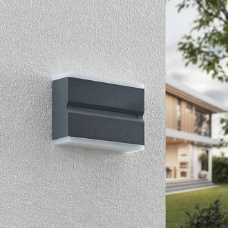 Itarion LED buiten wandlamp, opaal witte kap donkergrijs