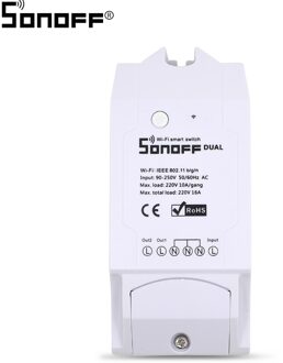 ITEAD SONOFF Dual 2CH 16a 10a 220v Draadloze Schakelaar Licht Wifi Afstandsbediening Module DIY Timer Timing Voor Smart domotica