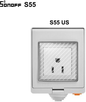 Itead Sonoff S55 Wifi Smart Waterdichte Socket Schakelaar IP55 Uk/Au/Us/Fr/De/Za wifi Stopcontact Met Timer Afstandsbediening Werkt Met Alexa SONOFF S55 US