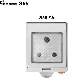 Itead Sonoff S55 Wifi Smart Waterdichte Socket Schakelaar IP55 Uk/Au/Us/Fr/De/Za wifi Stopcontact Met Timer Afstandsbediening Werkt Met Alexa SONOFF S55 ZA