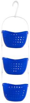 item 3 tier douche caddy bad rack plastic opknoping over mand unit douche organisator, blauw