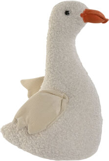 ITEM Deurstopper eend - wit - polyester - 21 x 12 x 29 cm