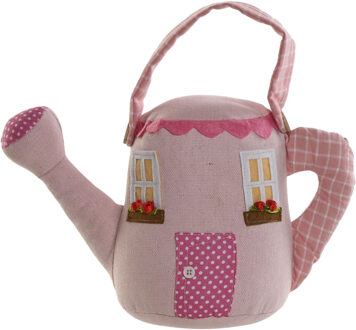 ITEM Deurstopper gieter - roze - polyester - 26 x 13 x 25 cm