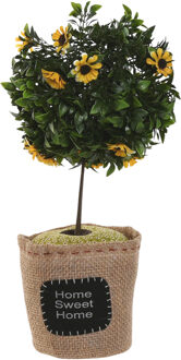 ITEM Deurstopper plant - 1 kilo - geel - polyester - 18 x 18 x 26 cm