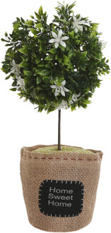 ITEM Deurstopper plant - 1 kilo - wit - polyester - 18 x 18 x 26 cm