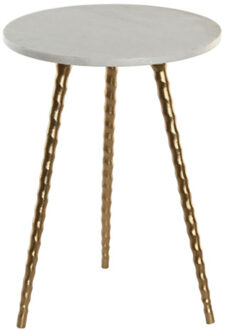 Item Int. Bijzettafel - 36 cm - marmeren blad - aluminium onderstel - goud / wit