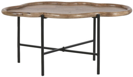 Item Int. Bijzettafel cloud - 88 x 49 x 42 cm - organisch mangohout - zwart ijzeren onderstel