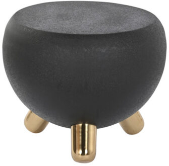 Item Int. Bijzettafel - ijzer - 51 x 44 cm - wrinkled zwart/goud