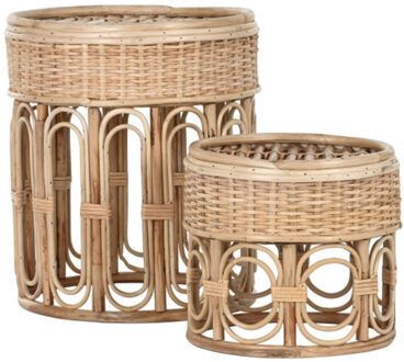 Item Int. Bijzettafel - set van 2 - wicker - 47 cm - naturel