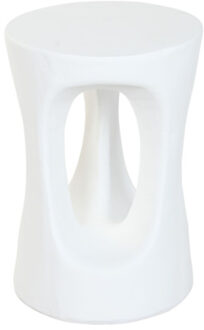 Item Int. Bijzettafel - wit - kunststeen - 35 x 51 cm - moderne zijtafel met open zijden