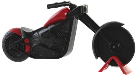 Item Int. Pizzasnijder Motorfiets - luxe pizza cutter - RVS - 22 x 10 cm - zwart/rood