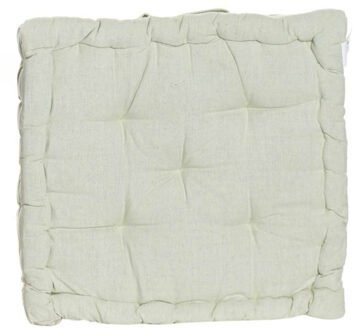 ITEM Vloerkussen Kenya - lichtgroen - katoen - 40x40x8 cm - extra dik zitkussen - met hengsel