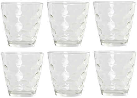 Items 18x Stuks transparante waterglazen/drinkglazen cirkels relief 400 ml van glas