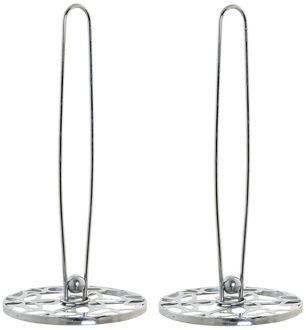Items 2x stuks RVS keukenrolhouders zilver met bloemetjespatroon D14 x H29 cm