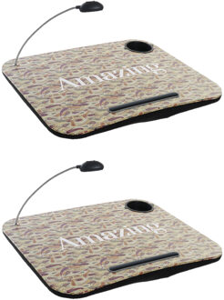 Items 2x stuks schootkussens/laptrays met LED verlichting 48 x 38 cm Amazing print gekleurd