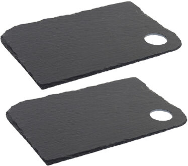 Items 4x stuks leisteen snijplanken 28 x 18 cm zwart