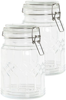 Items 4x stuks voorraadpotten/weckpotten 710 ml glas met metalen beugelsluiting