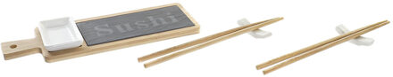 Items 6-delige sushi serveer set bamboe voor 2 personen