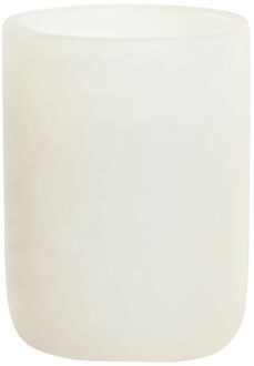 Items Badkamer tandenborstelhouder / drinkbeker - polyresin - marmer look wit - 10 cm - Tandenborstelhouders